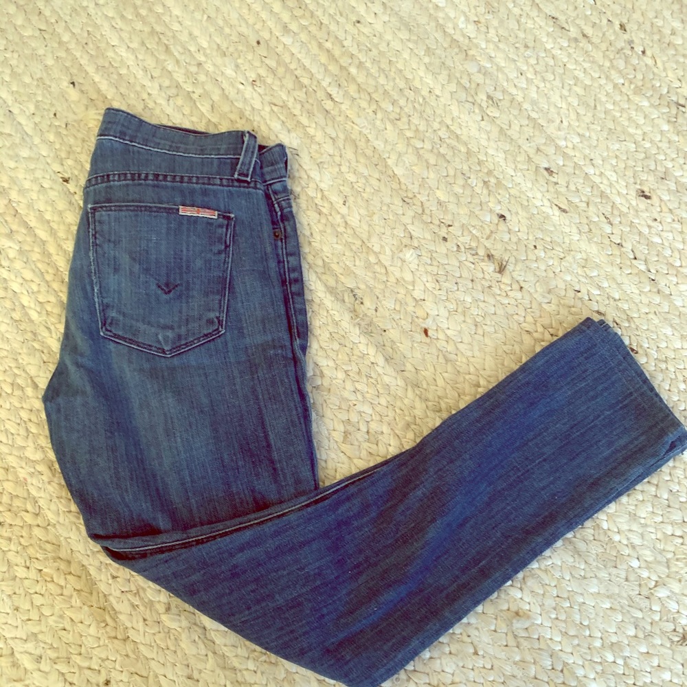 Hudson stonewashed slim leg jeans